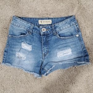 Girls' ripped jean shorts